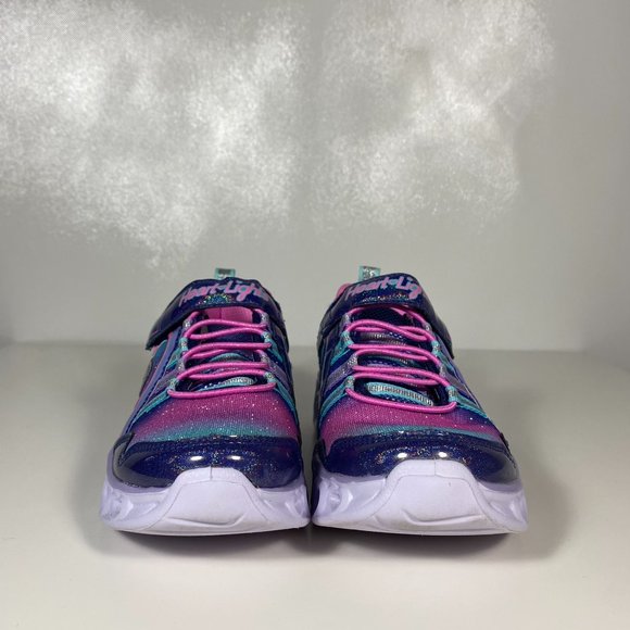 Skechers Youth Shoes Heart Lights Rainbow Lux Light Up Sneaker Purple Sz 13 - Picture 3 of 15